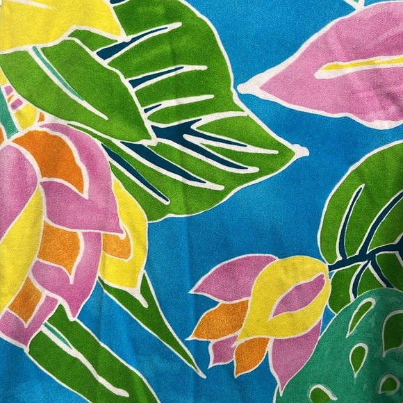 Lauren Ralph Lauren Womens Pants 6 Blue Green Pink Side Zip Floral Back Pocket - Picture 2 of 10